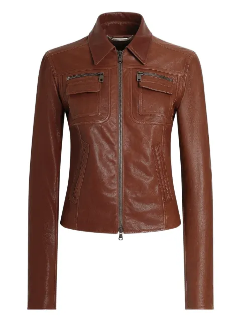 Dolce & Gabbana pocket zip-fastening leather jacket