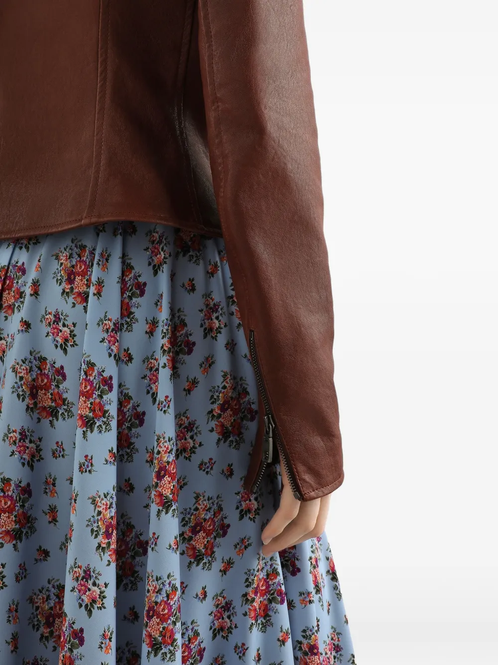 pocket zip-fastening leather jacket