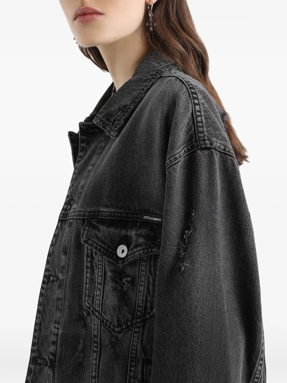 Dolce & Gabbana Denim jack met knopen Zwart