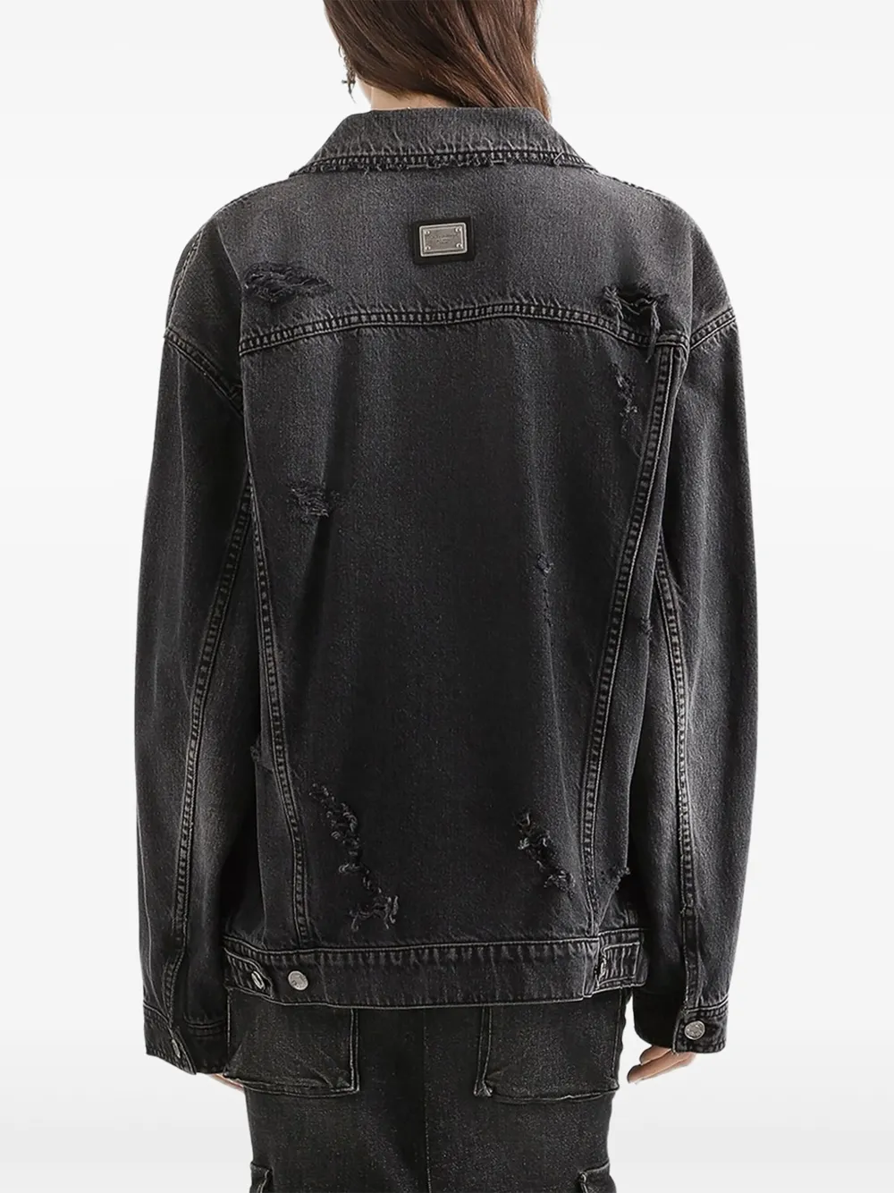  Dolce & Gabbana Buttoned Denim Jacket - Black 