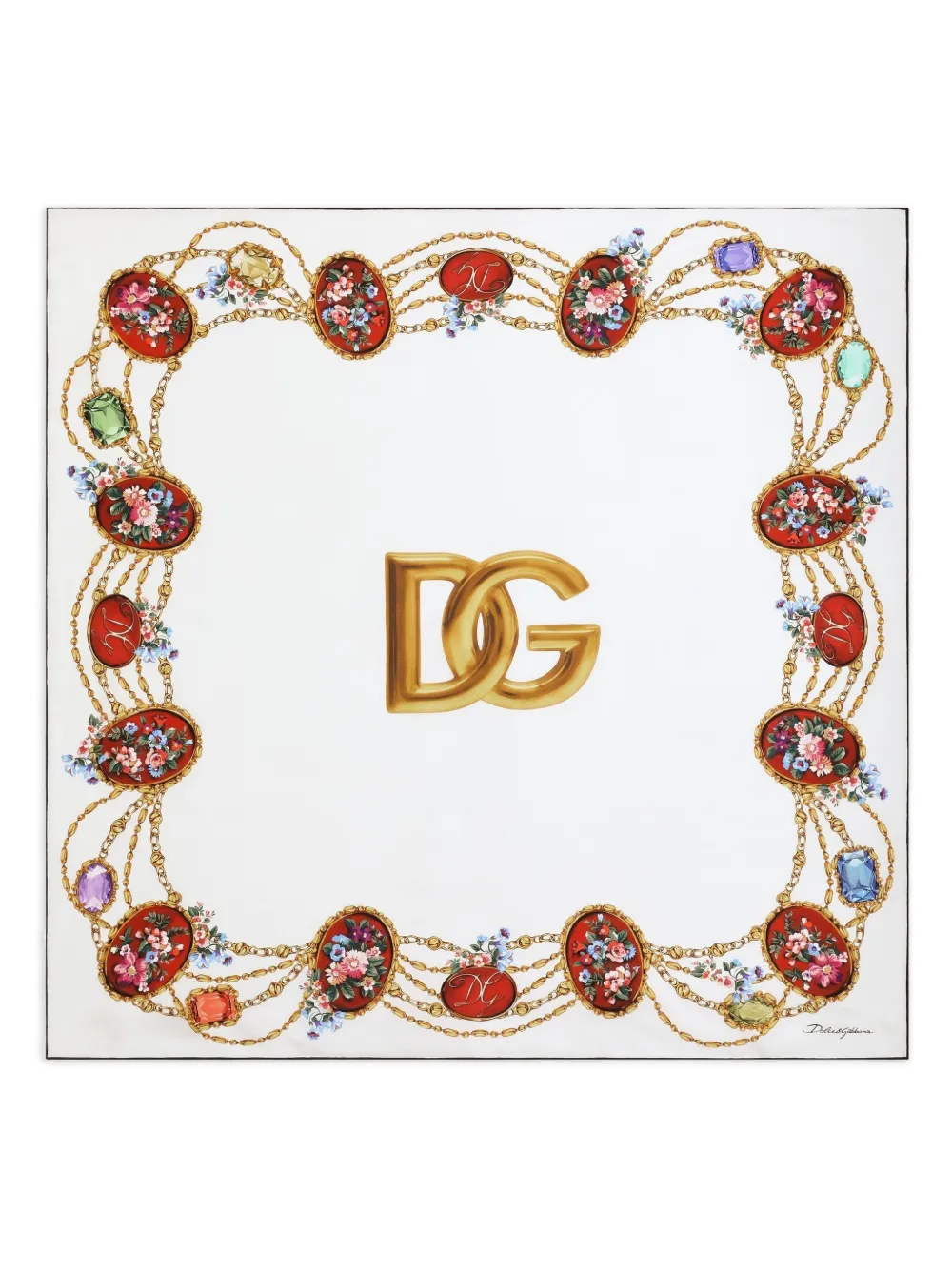 Dolce & Gabbana Foulard con stampa a fiori - Bianco
