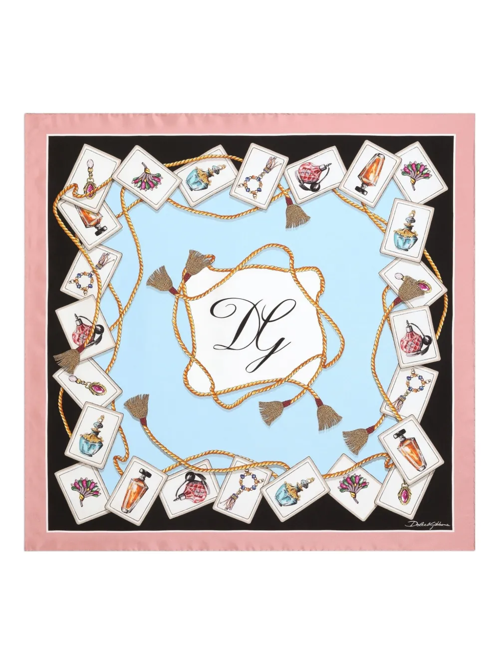 Dolce & Gabbana Schal Mit Parfüm-print In Blue