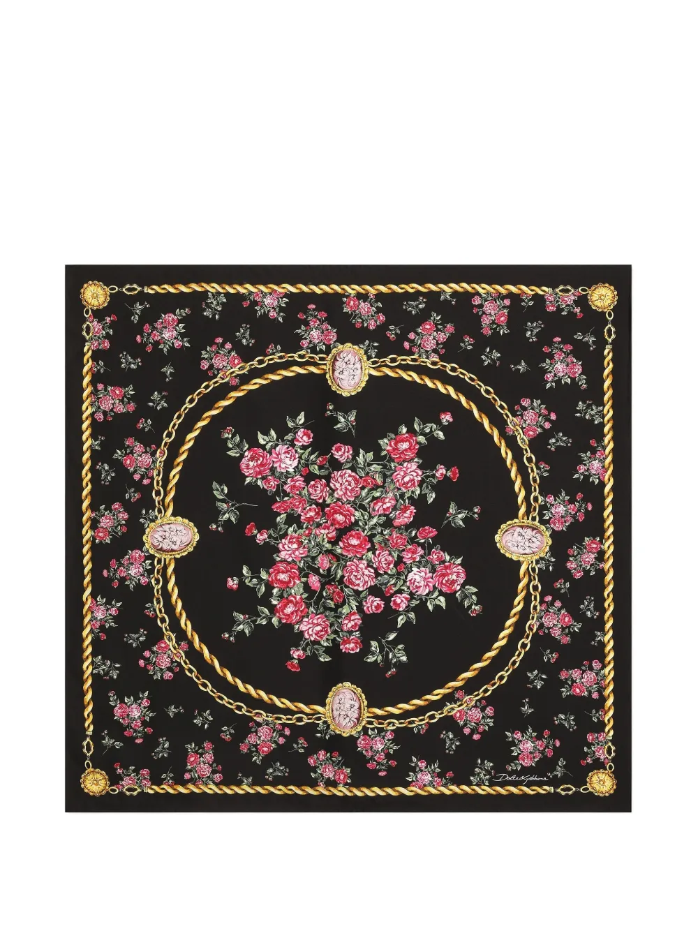 Dolce & Gabbana Schal mit Blumenmuster - Schwarz