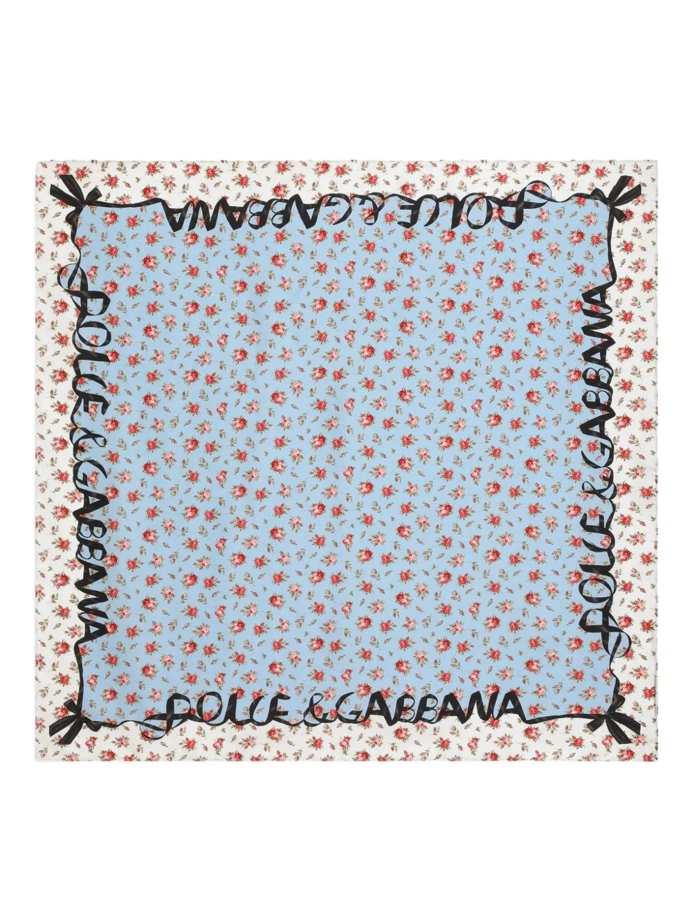 Dolce & Gabbana Foulard con stampa a fiori - Blu