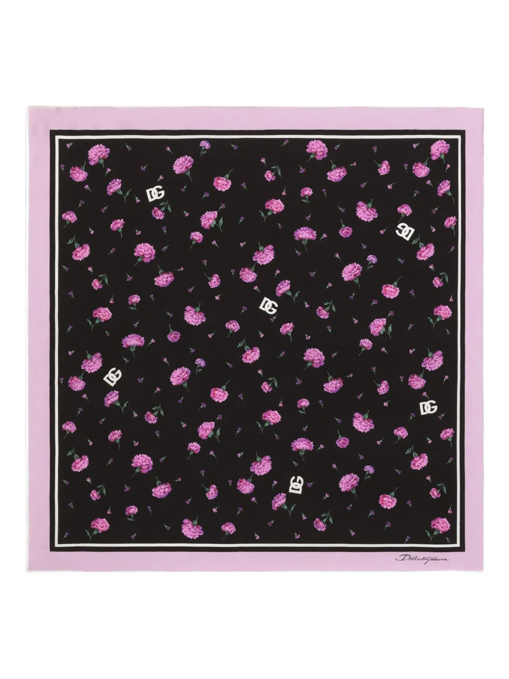 Dolce & Gabbana Floral-print Scarf In Black