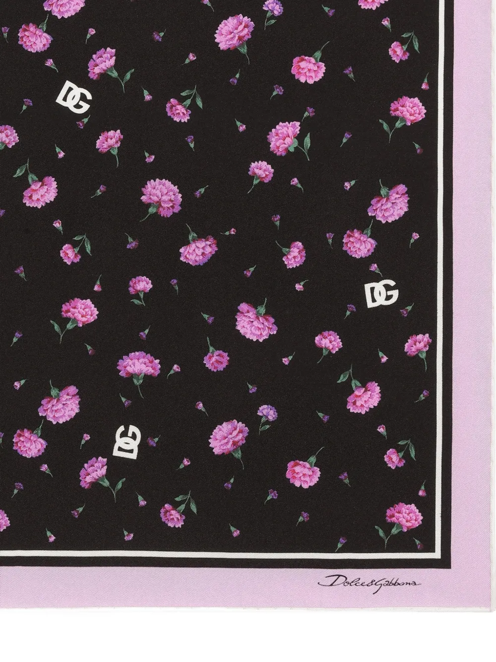 Dolce & Gabbana Floral-print Scarf In Black