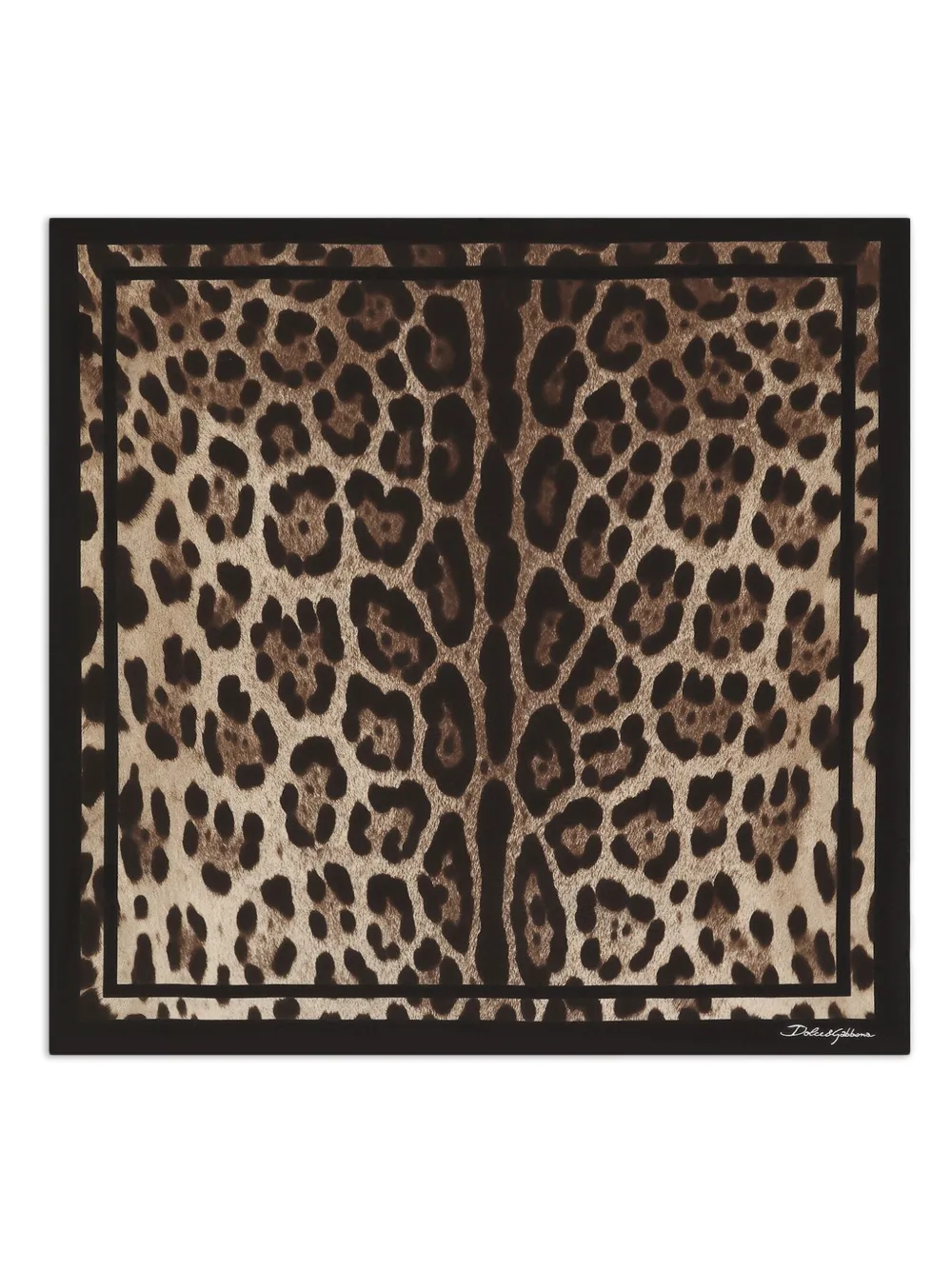 Dolce & Gabbana Foulard con stampa leopardata - Marrone
