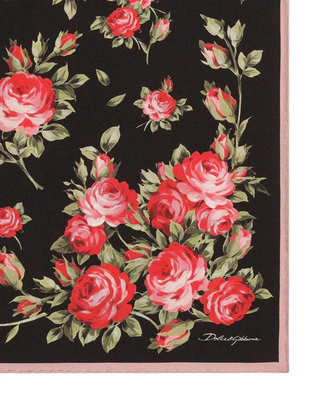 Dolce & Gabbana Sjaal met bloemenprint - Zwart