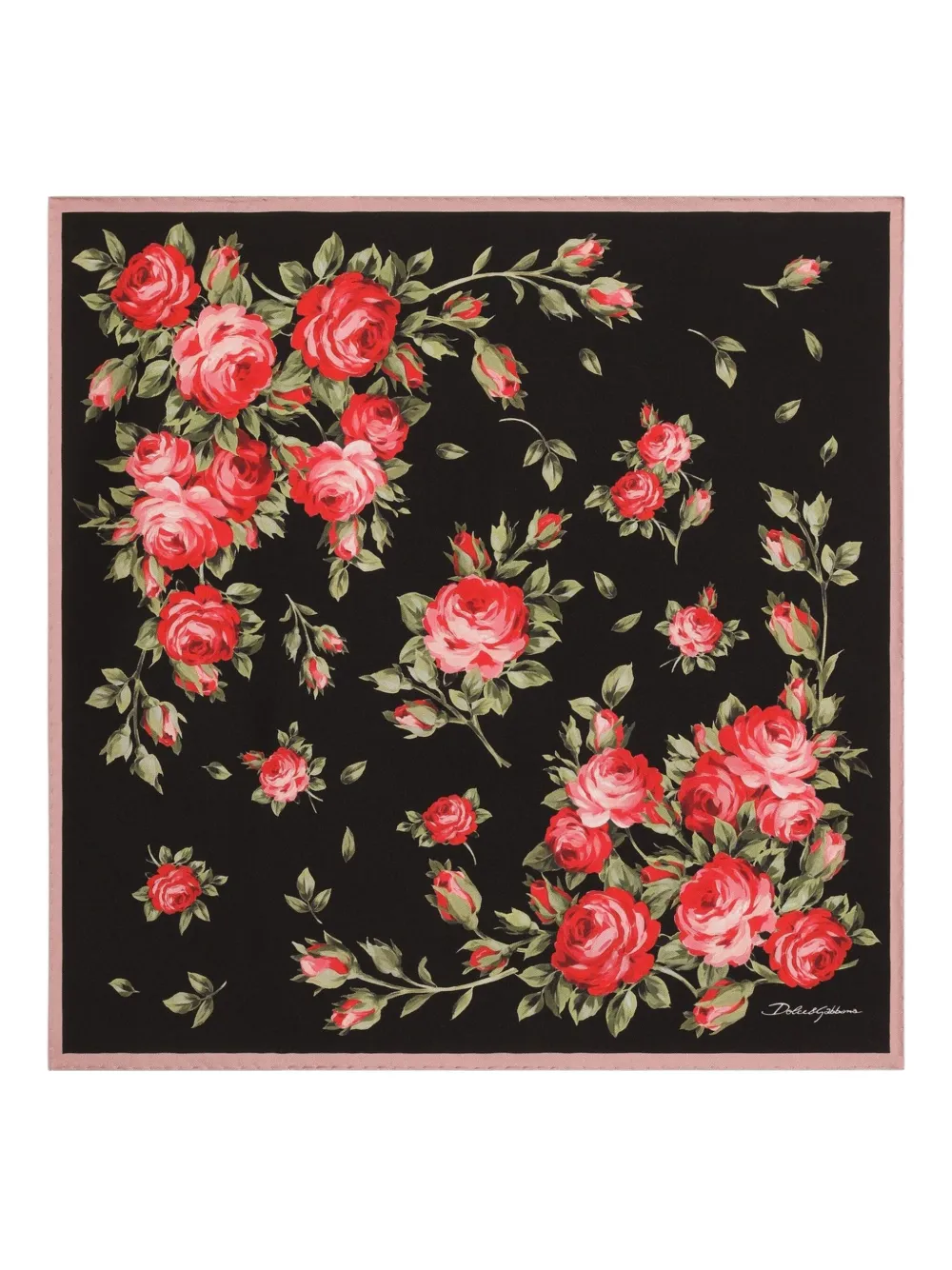 Dolce & Gabbana Foulard con stampa a fiori - Nero