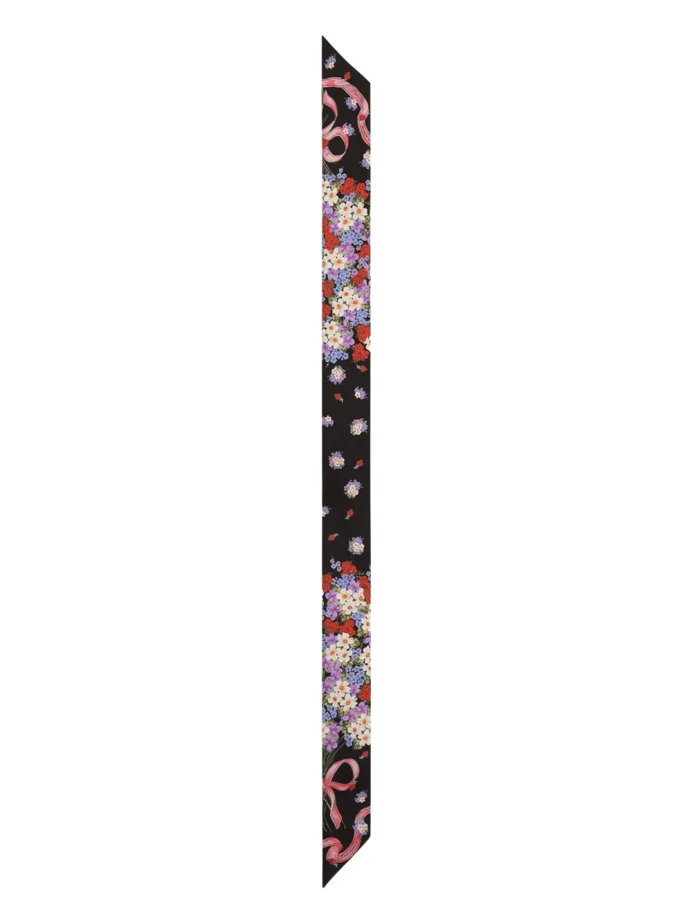 Dolce & Gabbana Floral Print Ribbon Scarf In Multi