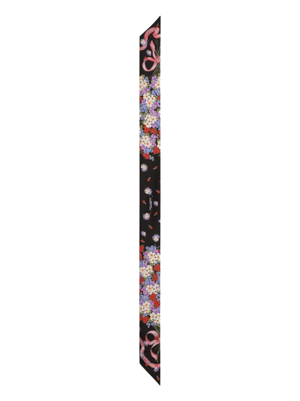 Dolce & Gabbana Floral Print Ribbon Scarf In Multi