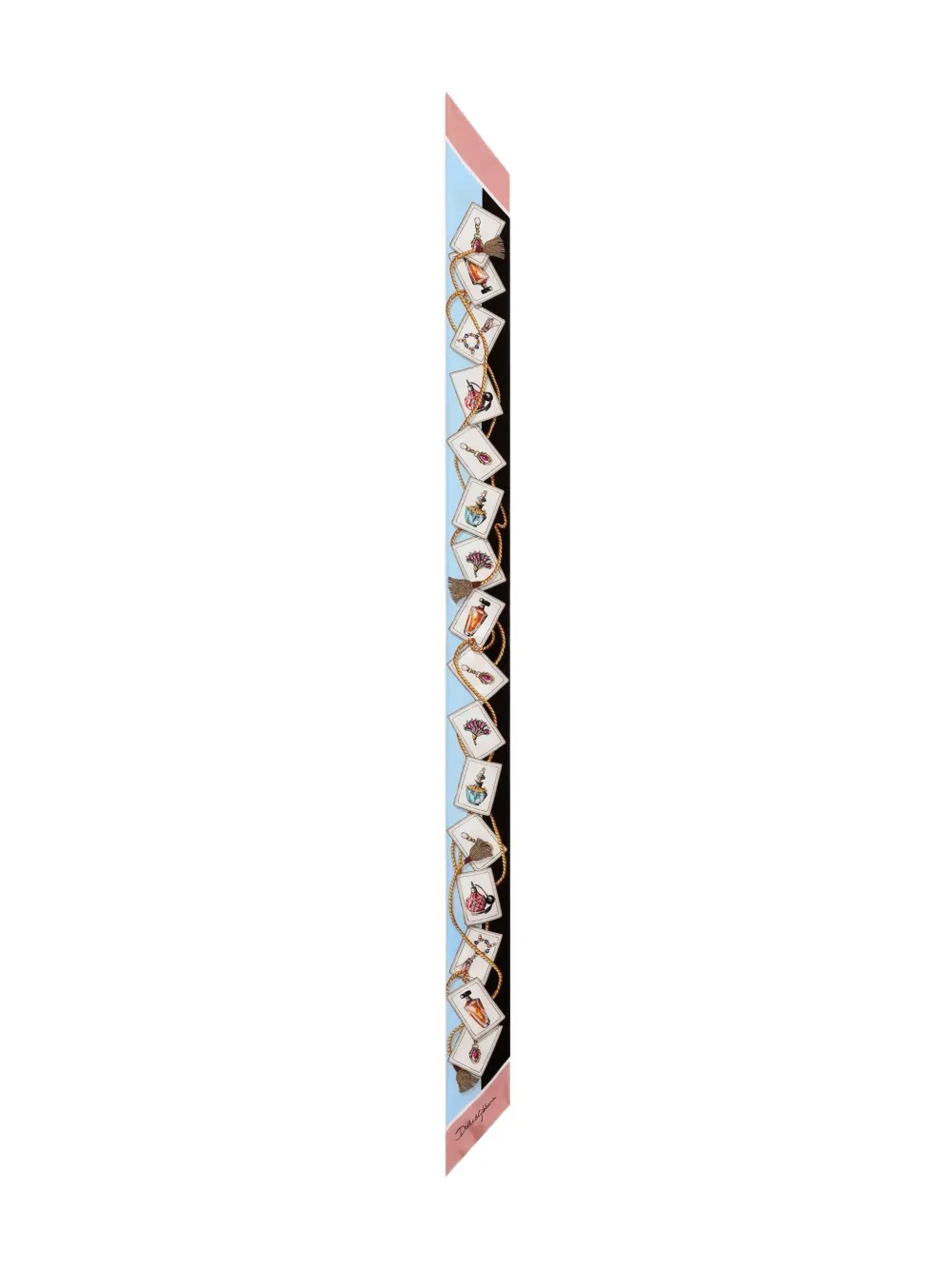 Perfume-print silk twill bandeau