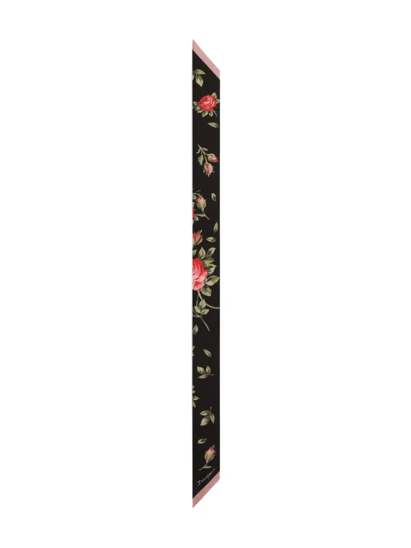 Dolce & Gabbana Rose Bouquet シルクスカーフ | ブラック | FARFETCH JP