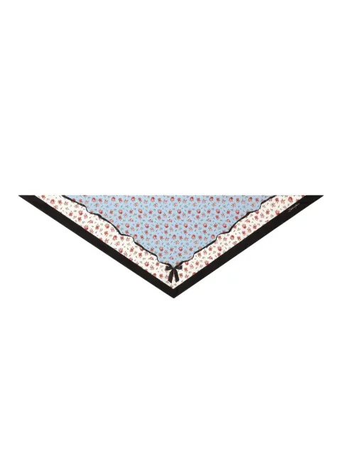 Dolce & Gabbana Small rose-print silk twill triangle scarf