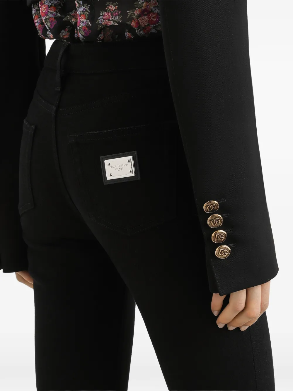Dolce & Gabbana Jeans met metalen plakkaat Zwart