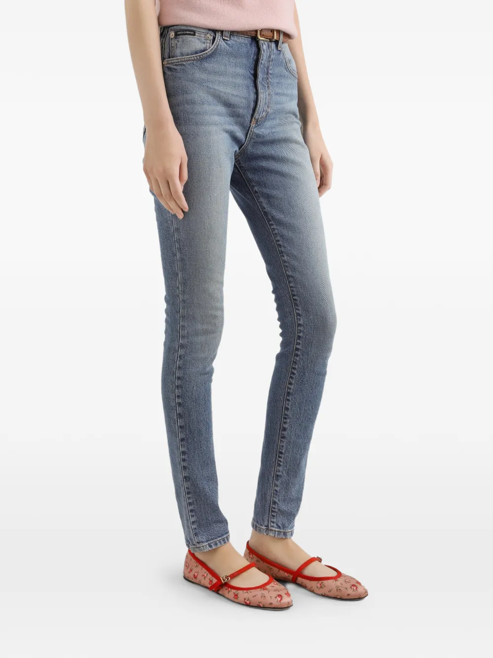 Dolce & Gabbana Jeans met logoplakkaat Blauw