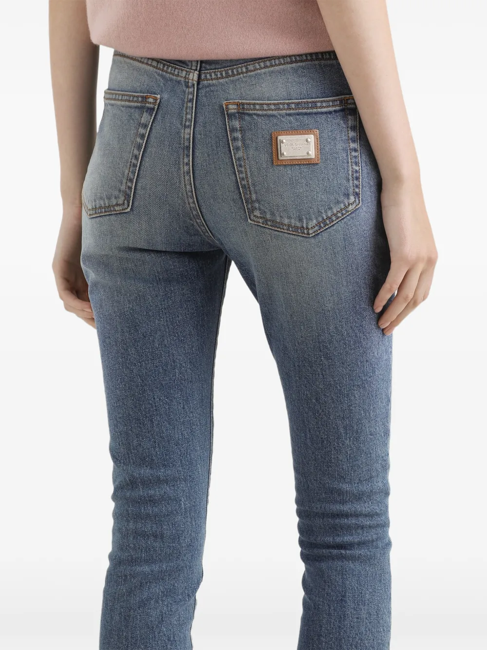 Dolce & Gabbana Jeans met logoplakkaat Blauw