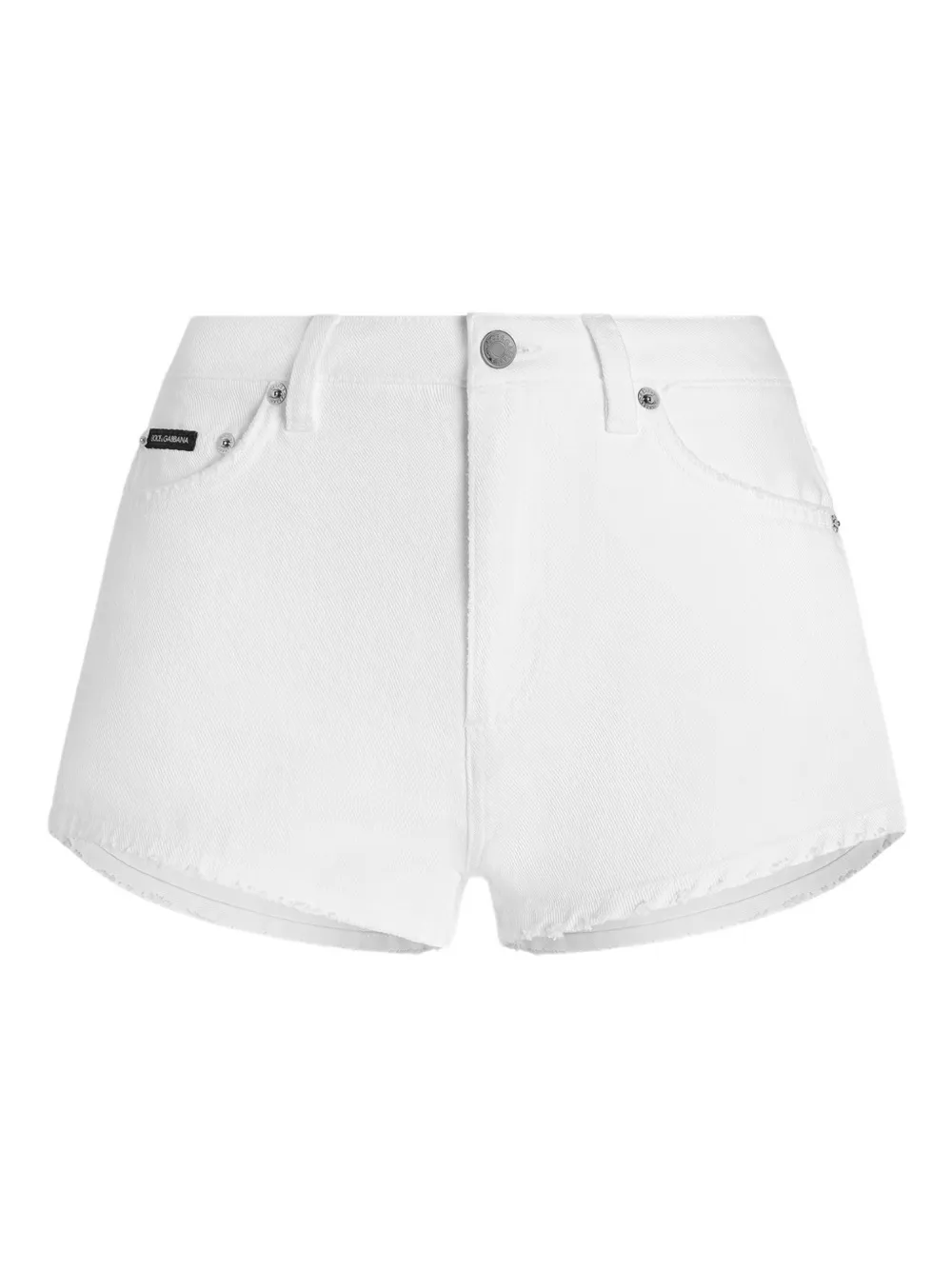 Dolce & Gabbana Shorts con bordi sfrangiati - Bianco