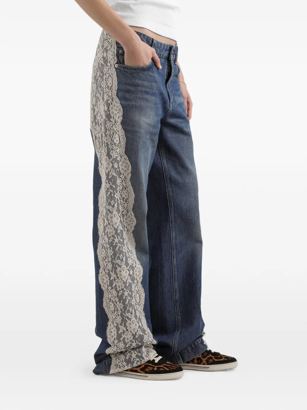 Dolce & Gabbana Denim jeans met kant Blauw