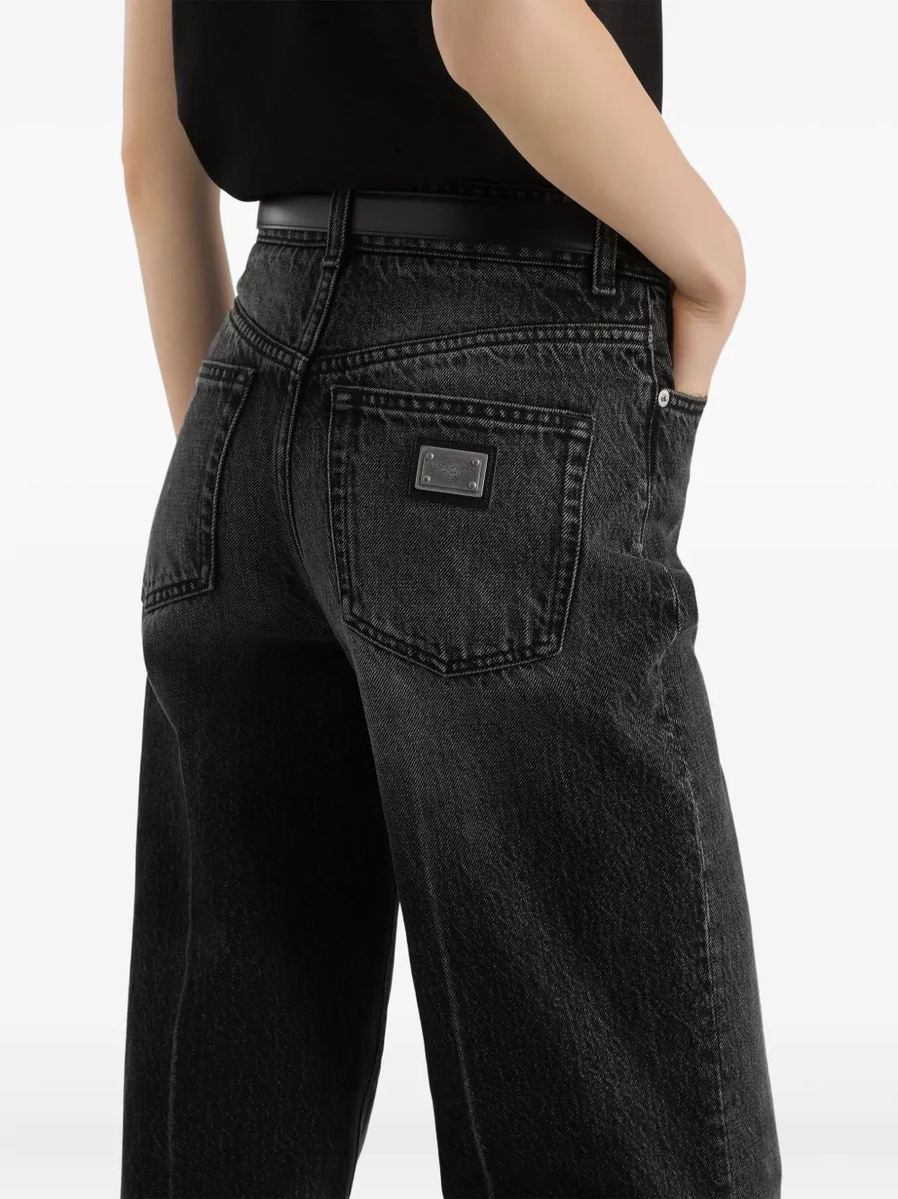 Dolce & Gabbana Jeans met logoplakkaat Zwart