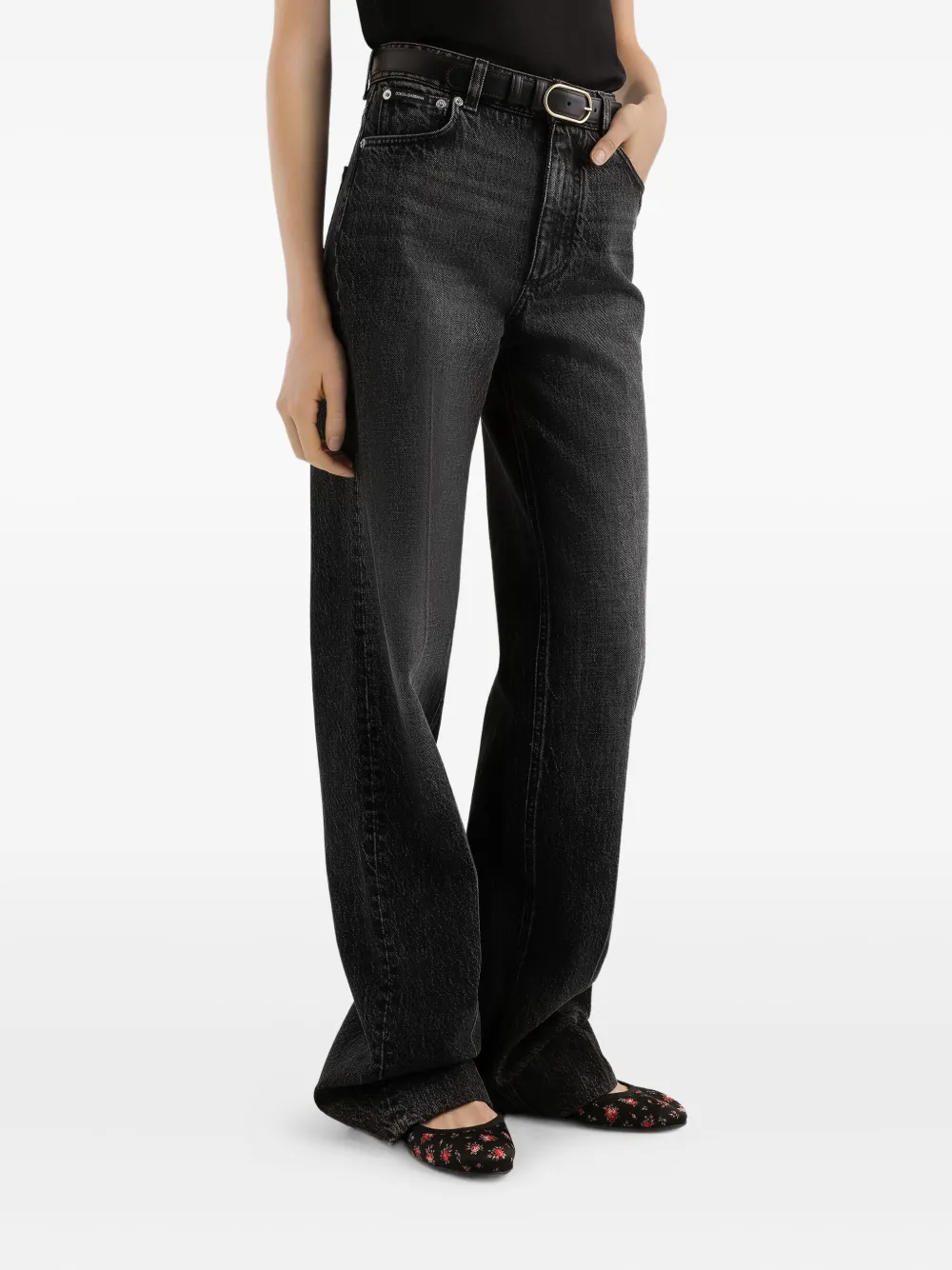 Dolce & Gabbana Jeans met logoplakkaat Zwart