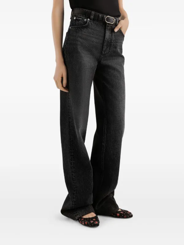 Dolce & Gabbana Calça Jeans Com Placa De Logo | Preto | FARFETCH BR