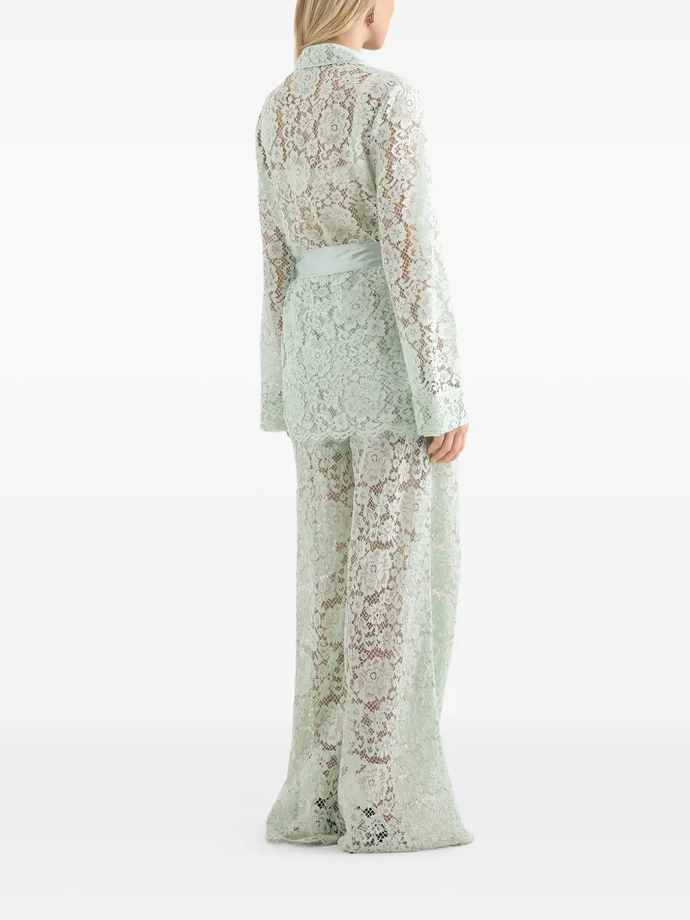 Dolce & Gabbana Palazzo broek met bloemenkant Groen