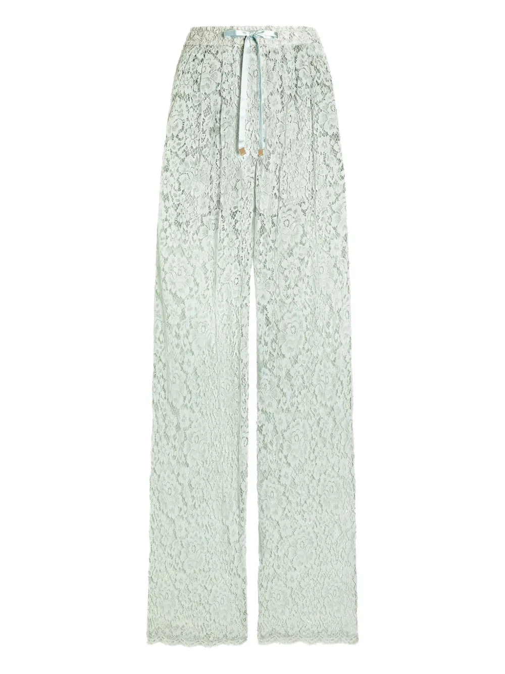 Dolce & Gabbana Pantaloni a palazzo in pizzo - Verde