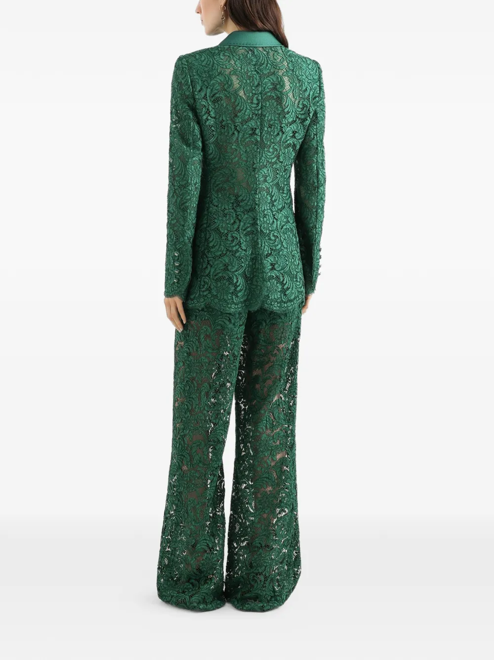 Dolce & Gabbana Cordonetto broek met kant Groen