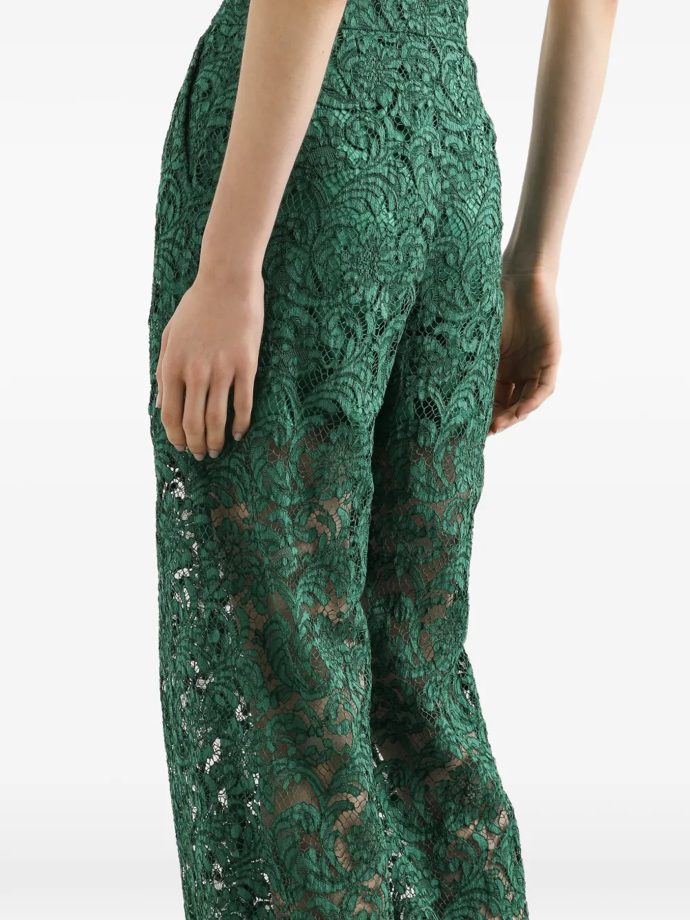 Dolce & Gabbana Cordonetto broek met kant Groen
