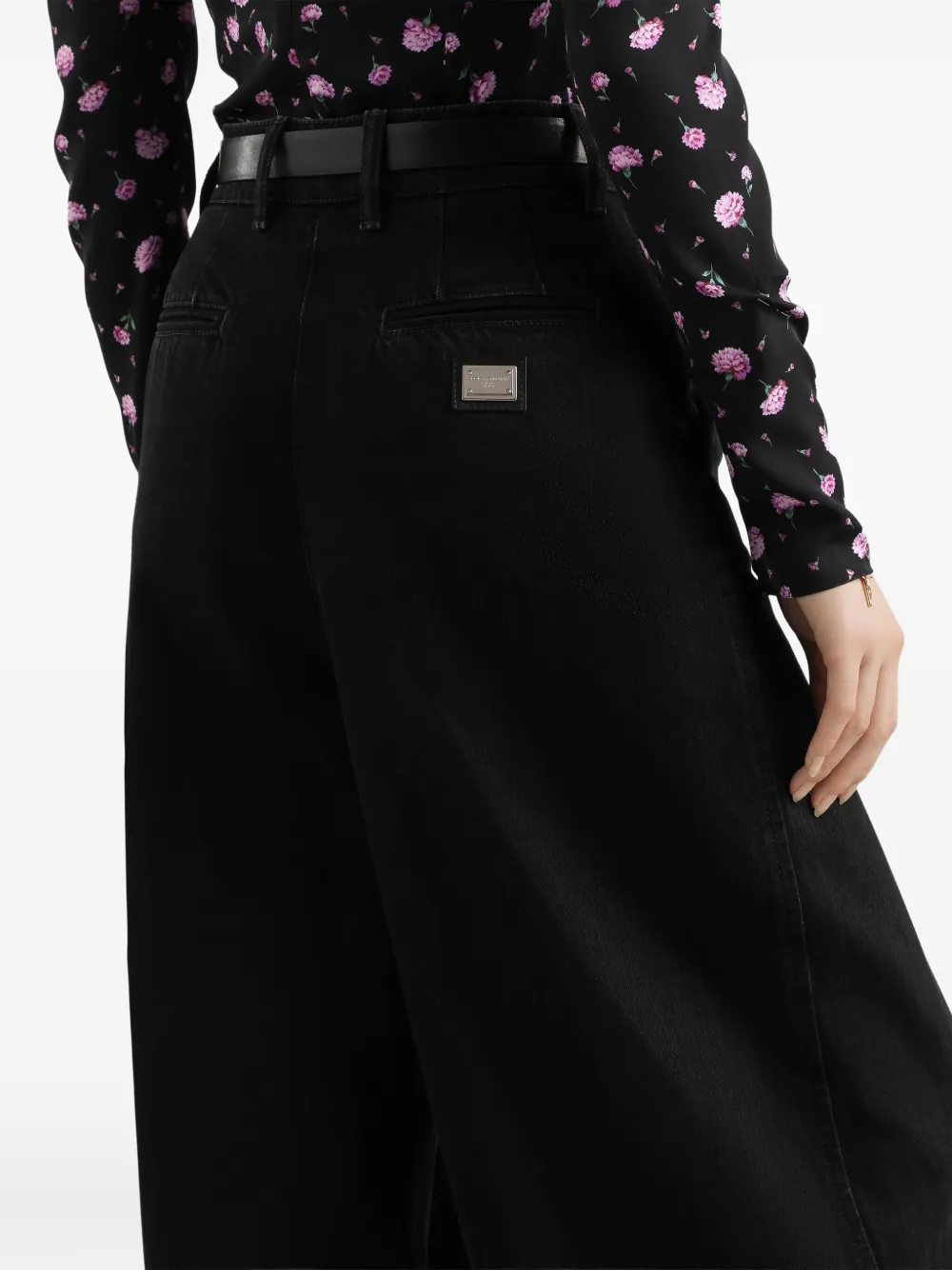 Dolce & Gabbana Women Wide-leg Cotton Jeans In Multi