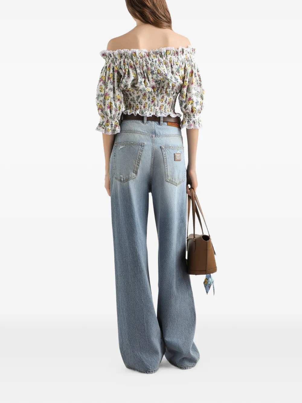  Dolce & Gabbana Vaqueros Anchos Con Efecto Envejecido - Azul 