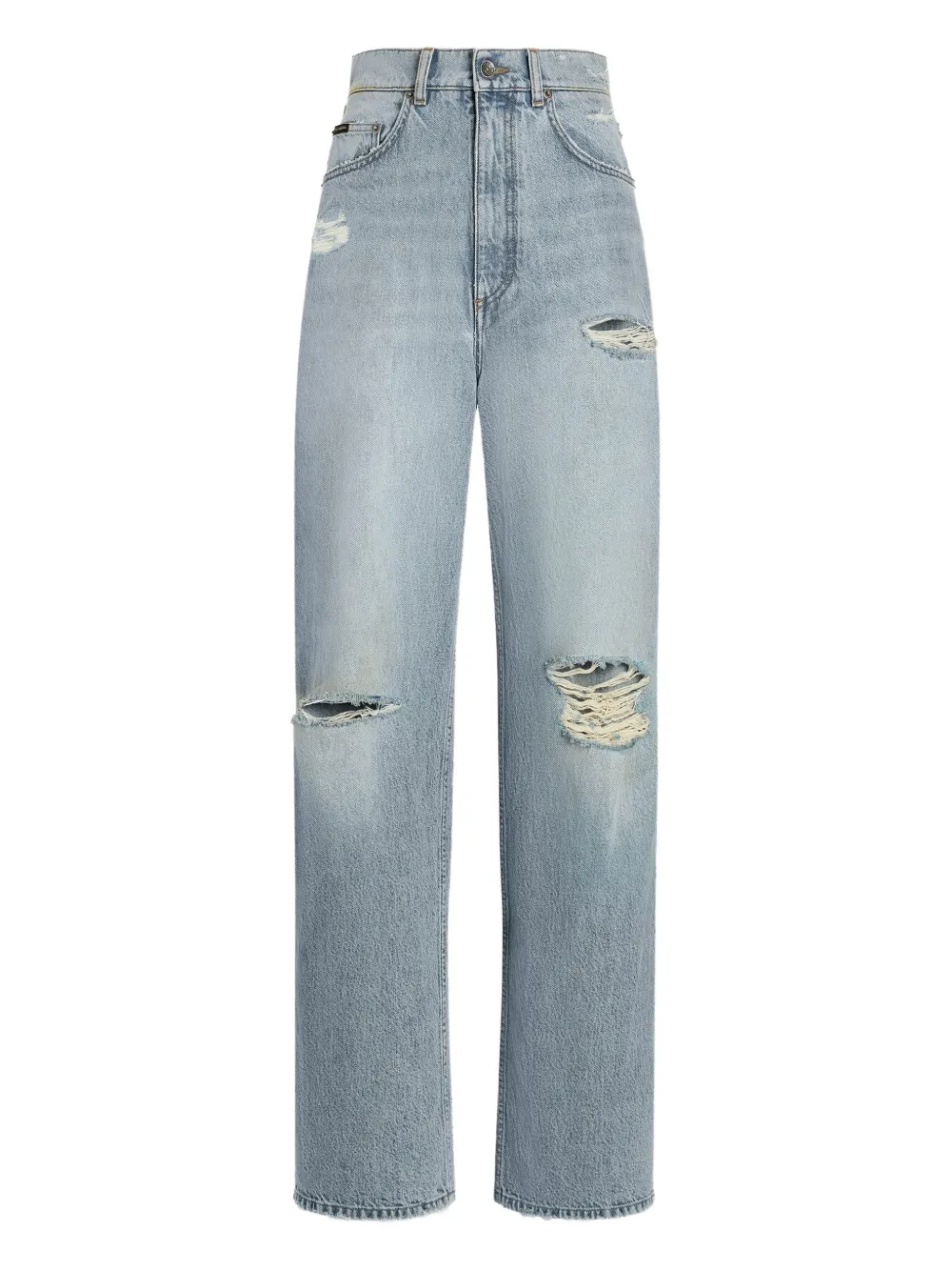 Dolce & Gabbana Jeans a gamba ampia con effetto vissuto - Blu
