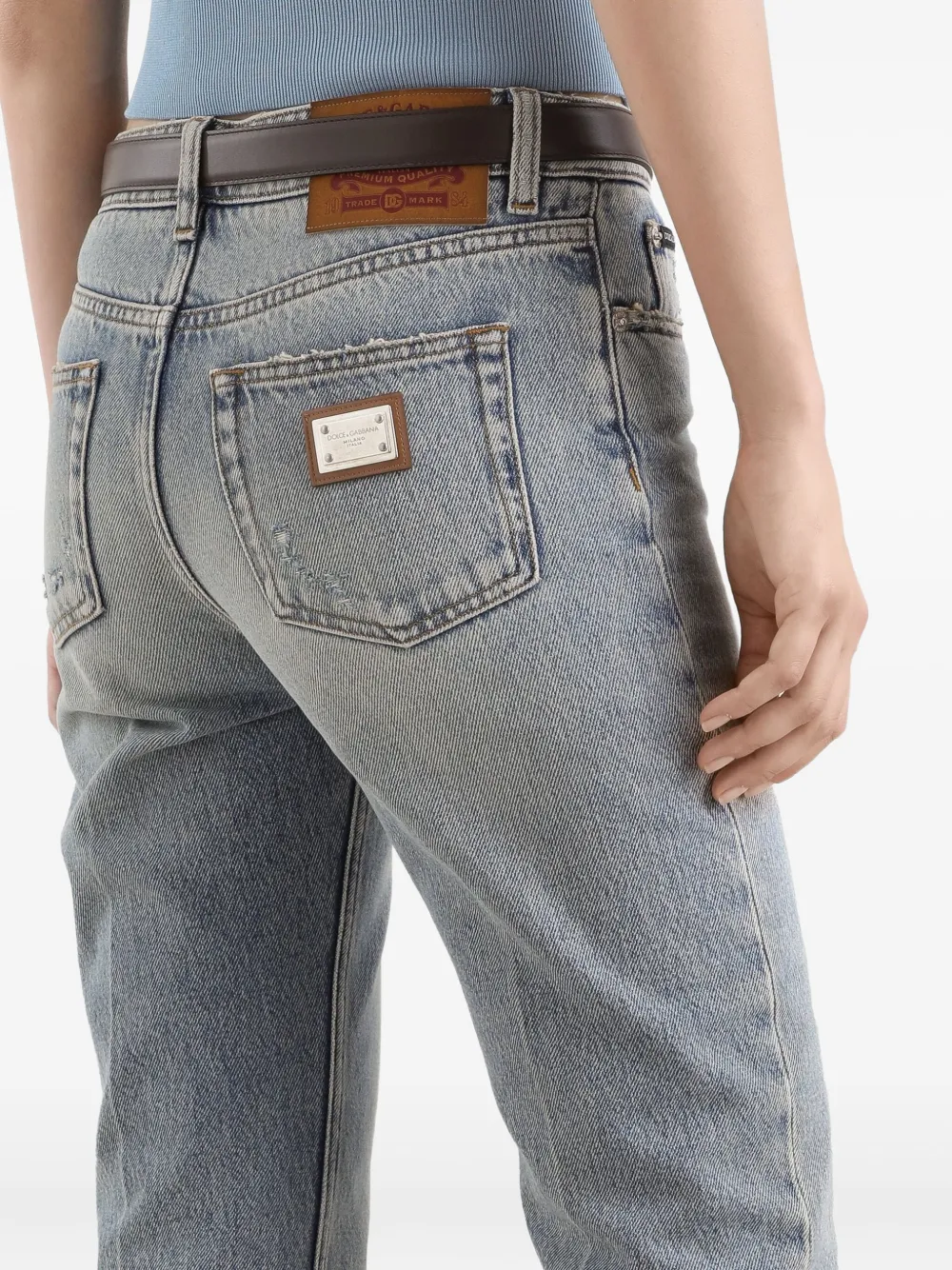 Dolce & Gabbana Jeans met logoplakkaat Blauw
