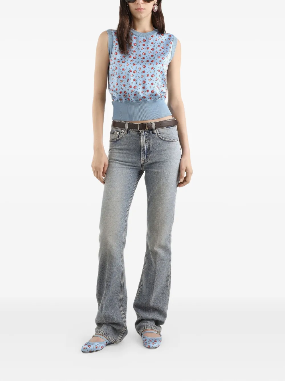 Dolce & Gabbana Jeans met logoplakkaat - Blauw