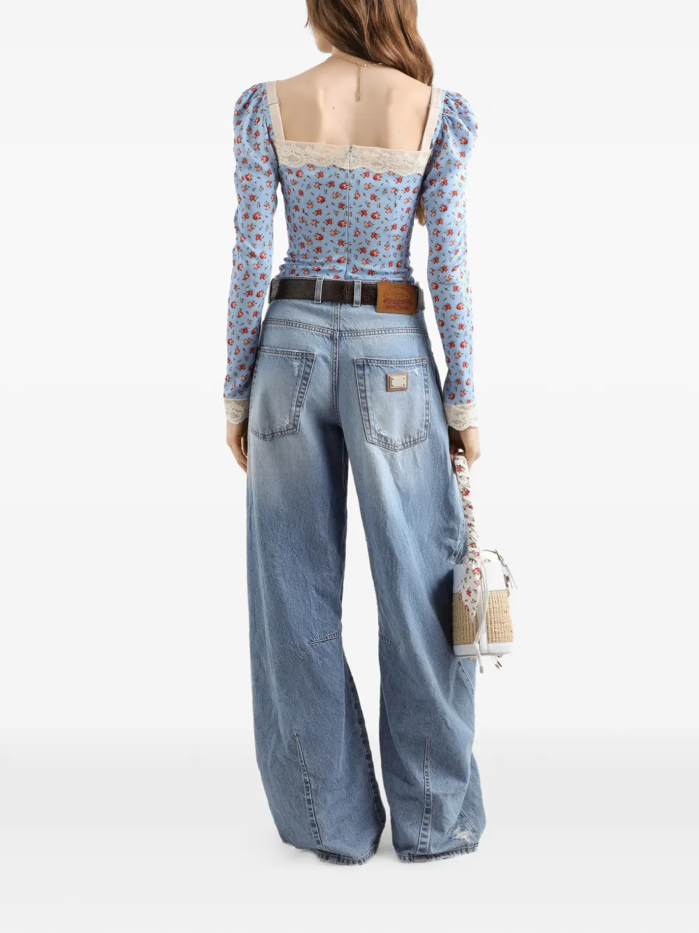 Dolce & Gabbana Gerafelde jeans met vlak Blauw
