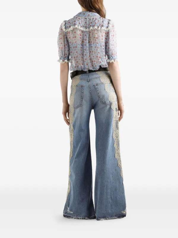 Dolce & Gabbana lace-panelled Jeans | Blue | FARFETCH