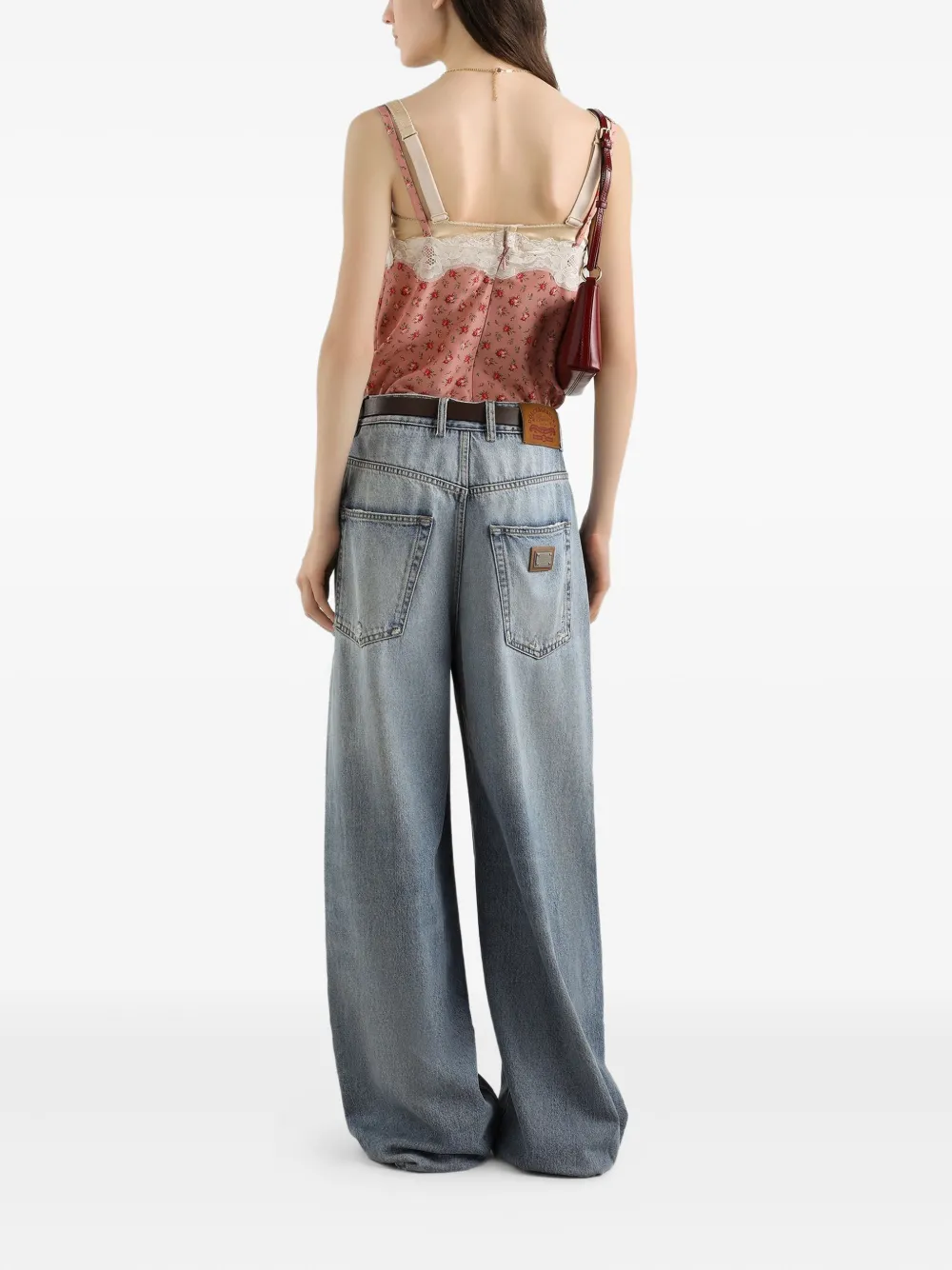 distressed panelled jeans