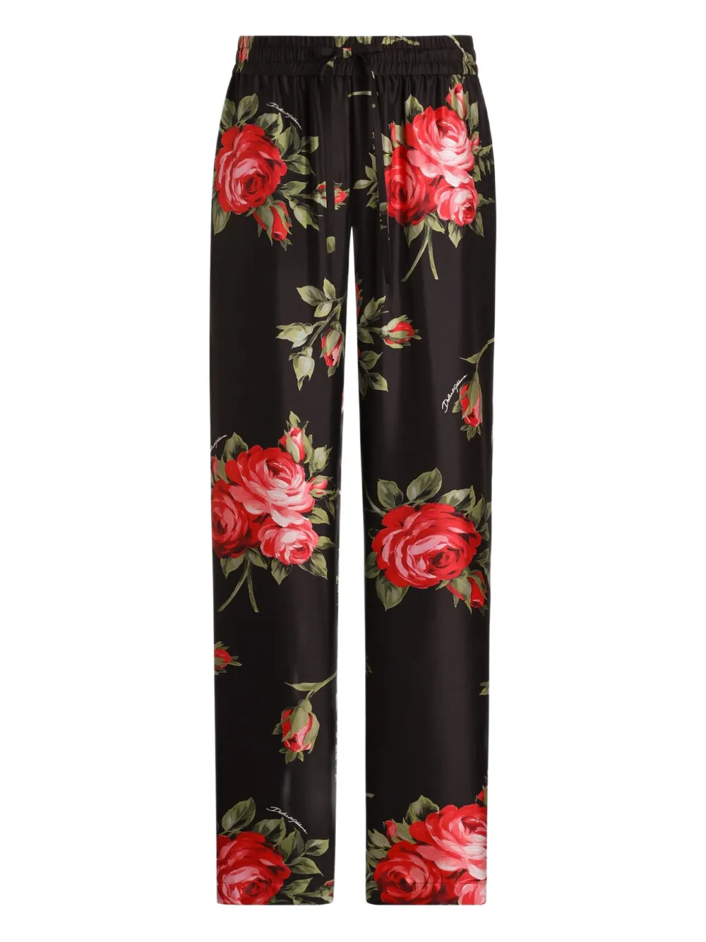 Dolce & Gabbana Pantaloni a fiori - Nero