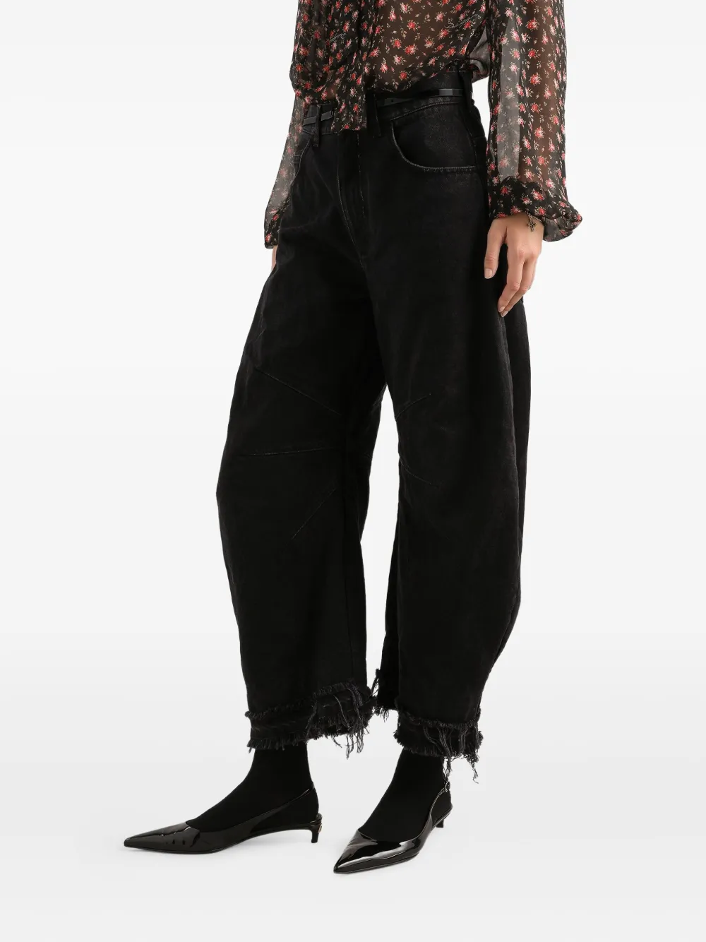 Dolce & Gabbana Jeans met franje afwerking Zwart