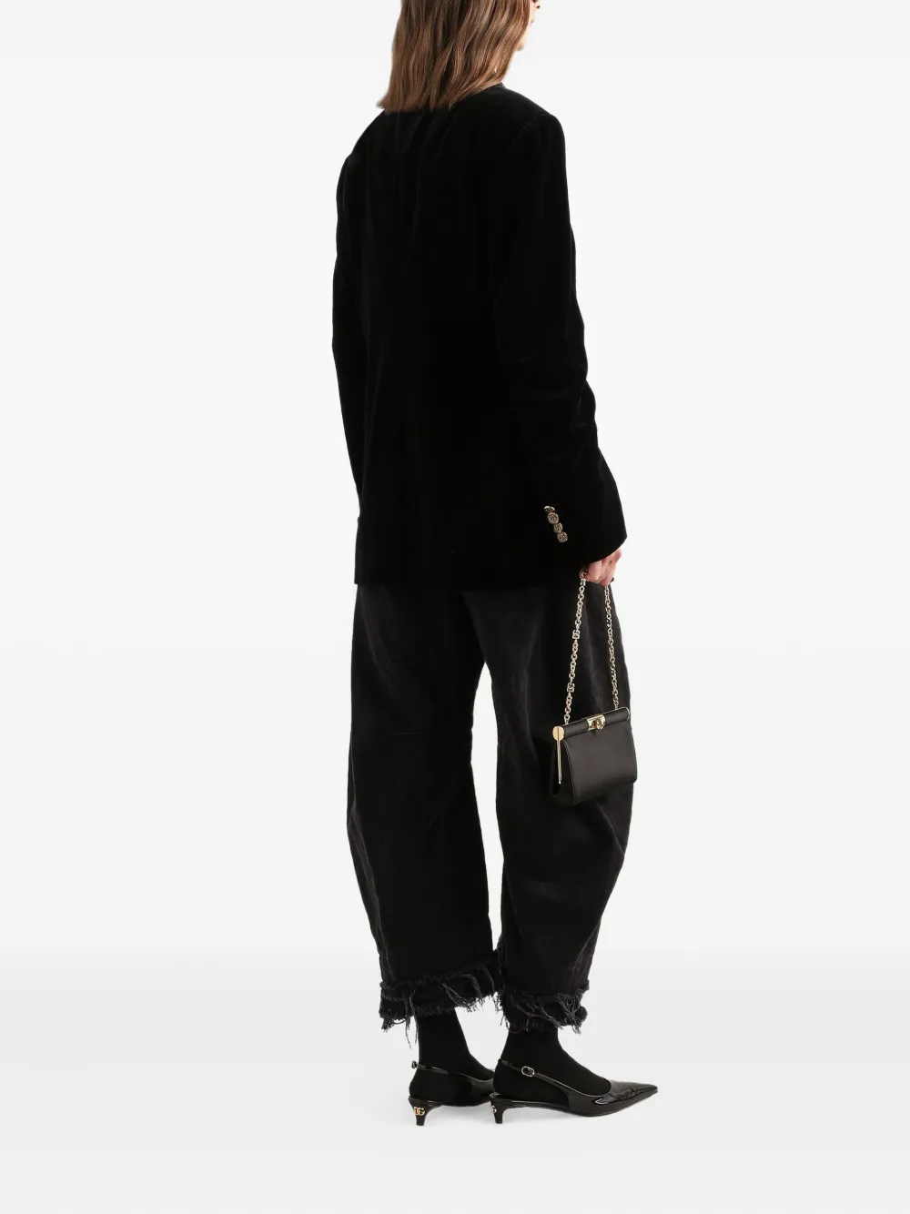Dolce & Gabbana Jeans met franje afwerking Zwart