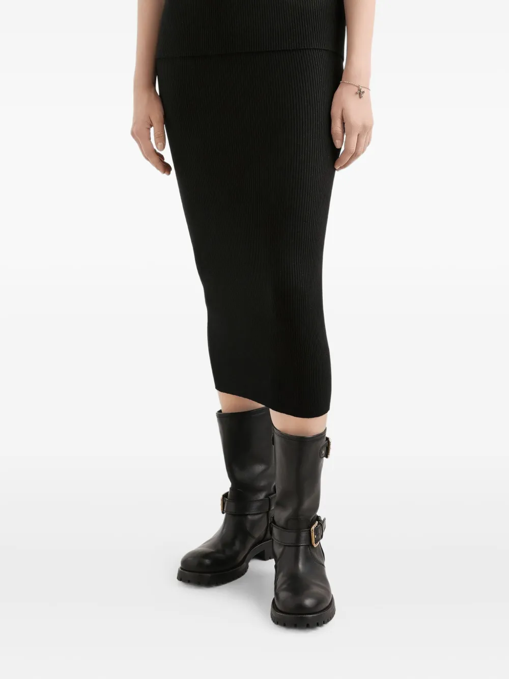 Dolce & Gabbana Geribbelde midi-rok Zwart