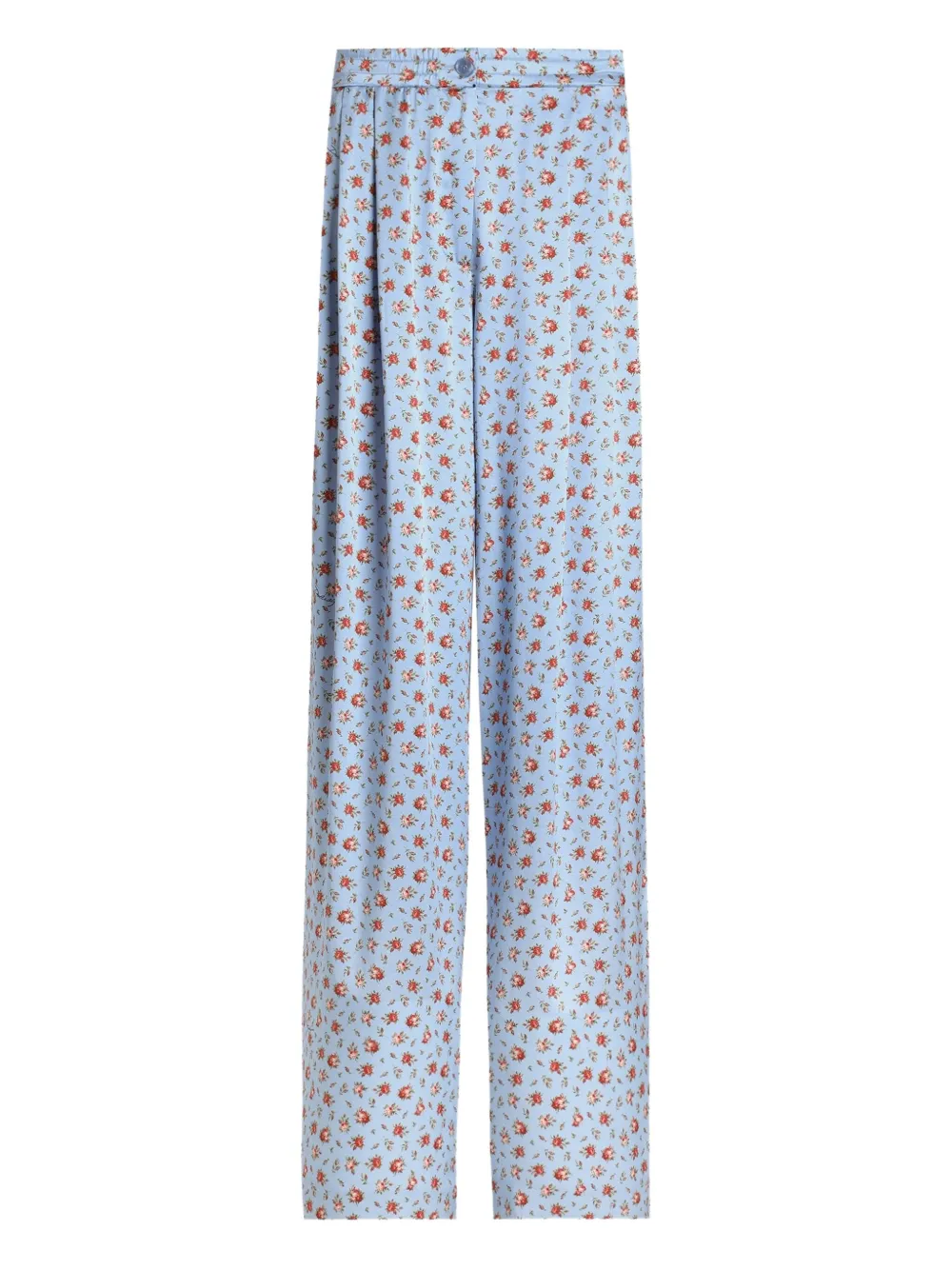 Dolce & Gabbana Pantaloni in seta a fiori - Blu