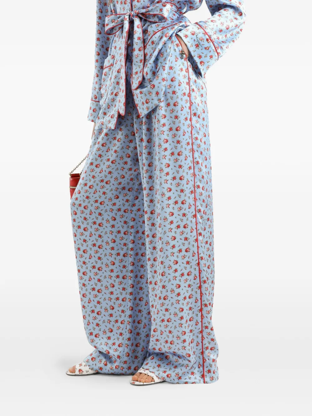 Dolce & Gabbana Broek met bloemenprint Blauw