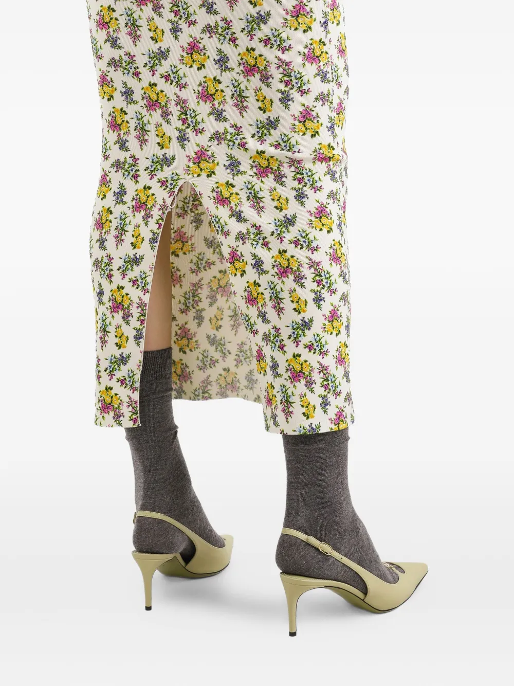 Dolce & Gabbana Kokerrok met bloemenprint Wit