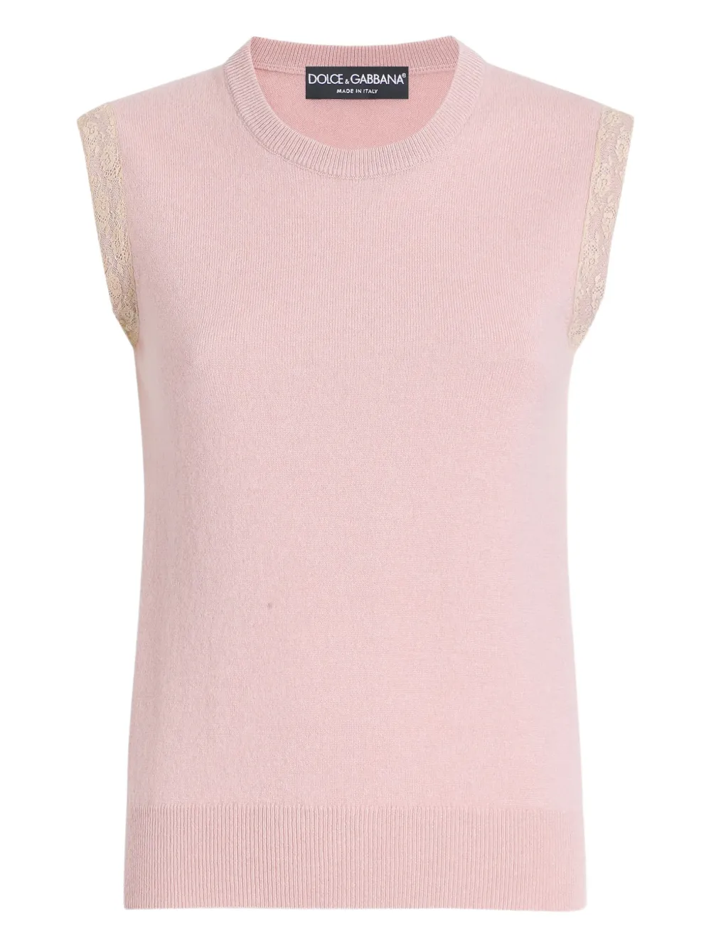 Dolce & Gabbana Top smanicato con dettaglio in pizzo - Rosa
