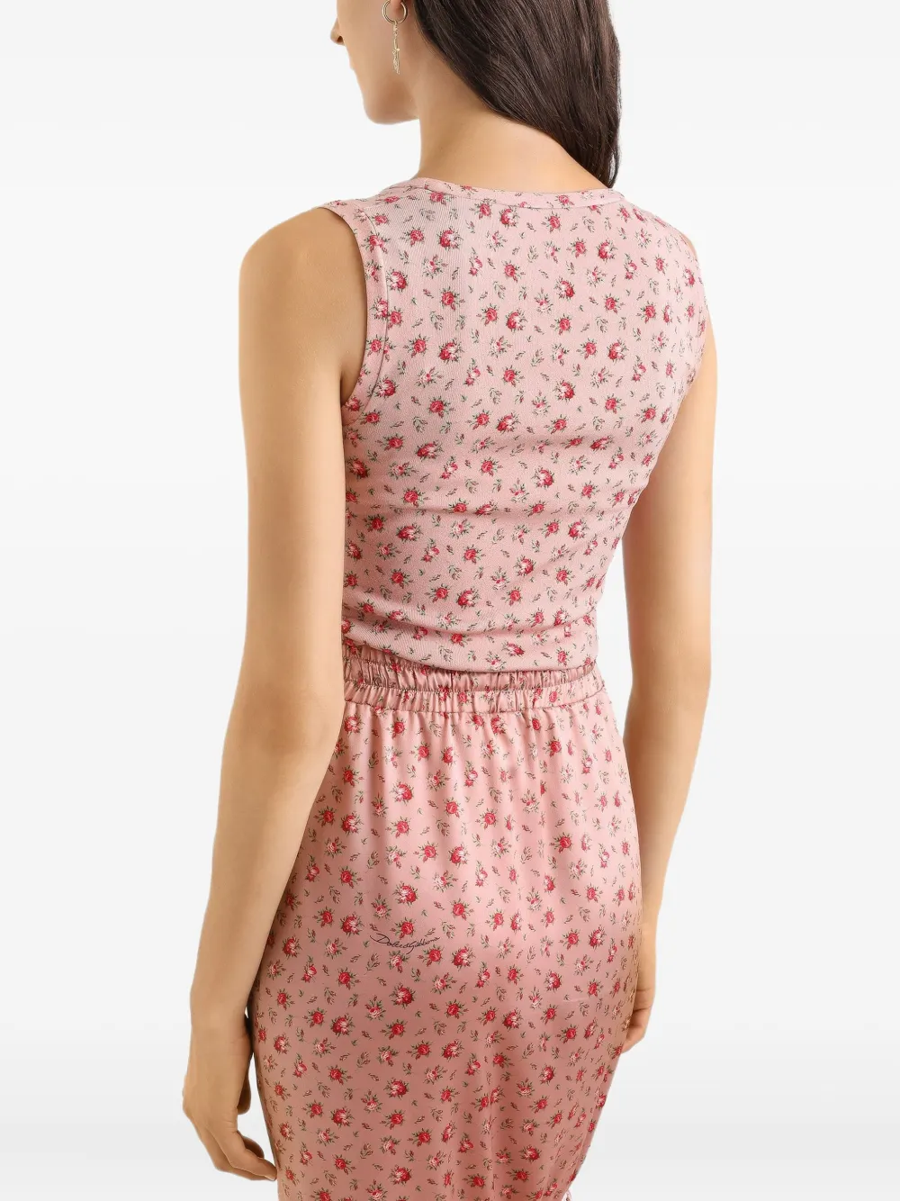 Dolce & Gabbana Tanktop met bloemenprint Roze