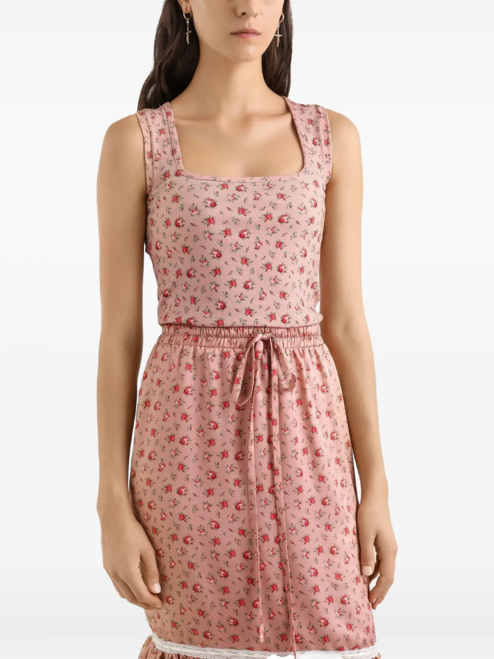 Dolce & Gabbana Tanktop met bloemenprint Roze