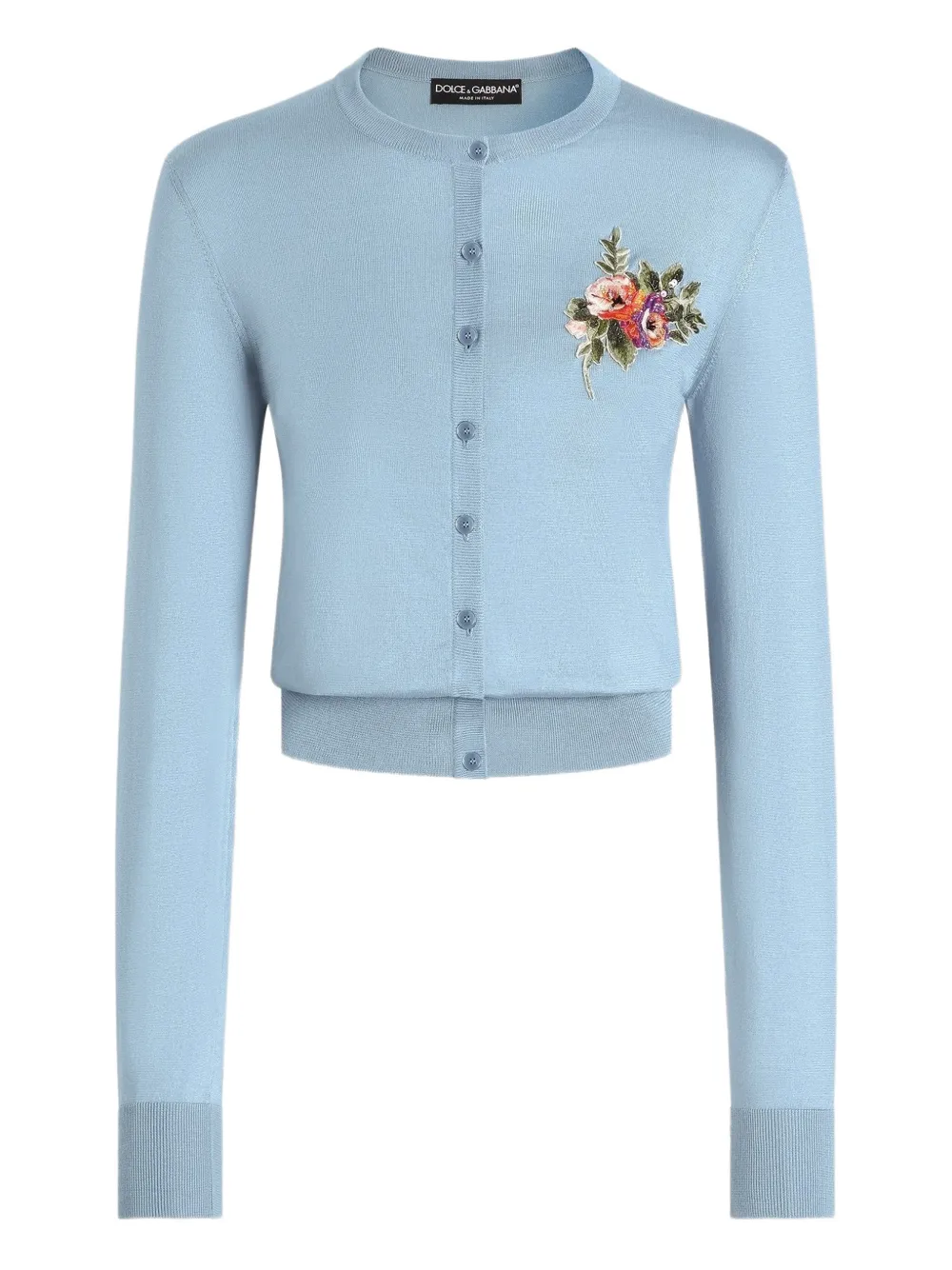 Dolce & Gabbana Cardigan mit Blumenapplikation - Blau