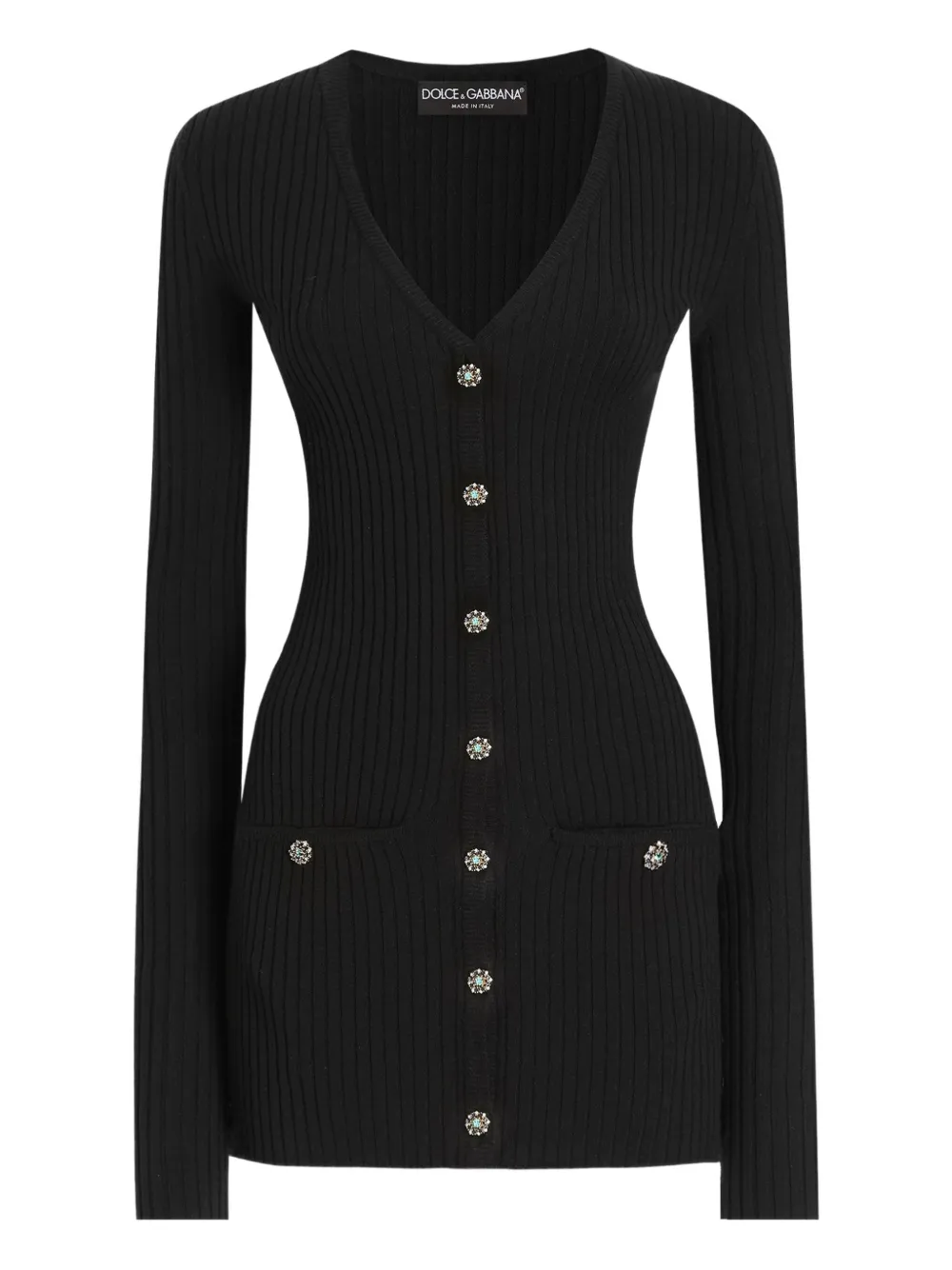 Dolce & Gabbana Cardigan a coste con abbottonatura - Nero